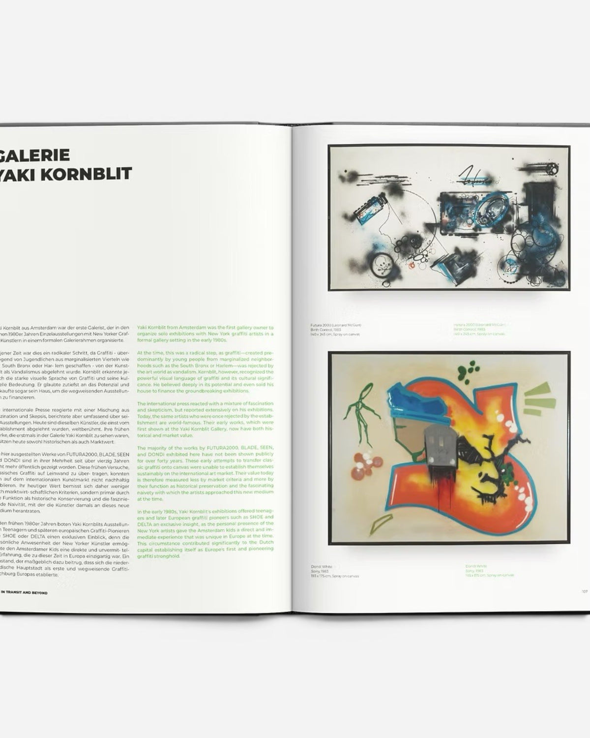 Astrofat Art In Transit And Beyond Hallenkunst exhibition catalog featuring graffiti art by Futura 2000, Blade, Seen, Dondi White, and others.